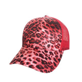 MISSKY Mesh Leopard Ponytail Baseball Cap For Women Baseball Hat Snapback Summer Casual Girls Hip Hop Sport Female Hats New