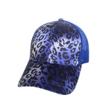 MISSKY Mesh Leopard Ponytail Baseball Cap For Women Baseball Hat Snapback Summer Casual Girls Hip Hop Sport Female Hats New