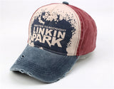 Rapper DJ bboy dancer Top quality Linkin Park baseball cap denim vintage worn hip hop letter adjustable cap